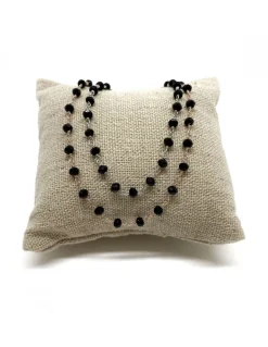 Collana di Cristalli Neri COLORE ARGENTO Bianco