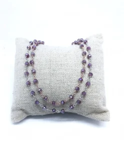 Collana di Cristalli Violetto COLORE ARGENTO Rosè