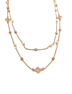 Collana Doppia e Fiori Passanti COLORE CRISTALLI cristalli bianchi