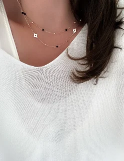 Collana Doppia e Fiori Passanti COLORE CRISTALLI cristalli bianchi