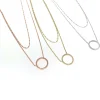 Collana Doppia e Tondo a Filo COLORE ARGENTO Bianco