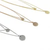 Collana Doppia Tondini Pendenti COLORE ARGENTO Bianco