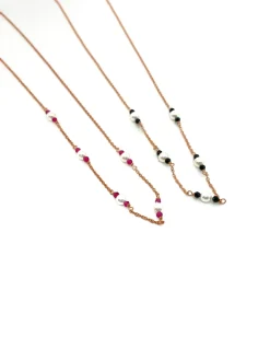 Collana Double and Pearl COLORE CRISTALLI neri