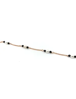 Collana Double and Pearl COLORE CRISTALLI neri
