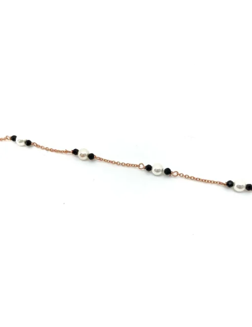Collana Double and Pearl COLORE CRISTALLI neri