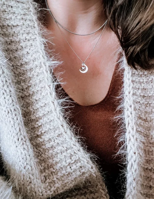 Collana Double Moon and Star