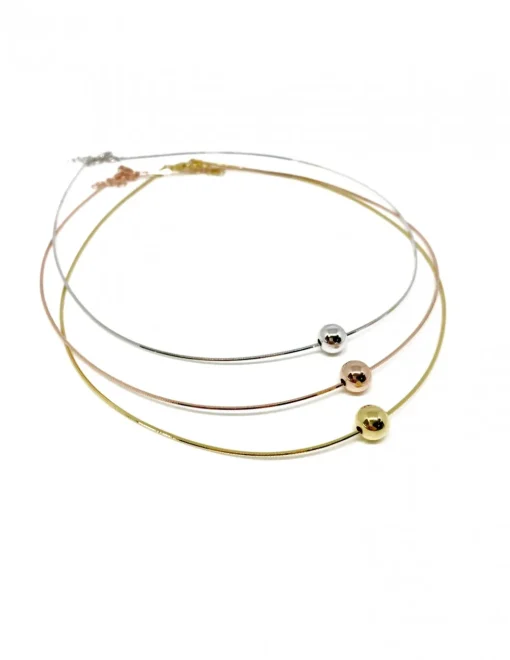 Collana Fantasmino con Sfera COLORE ARGENTO Bianco