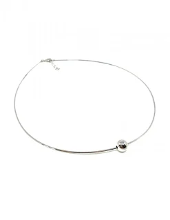 Collana Fantasmino con Sfera COLORE ARGENTO Bianco