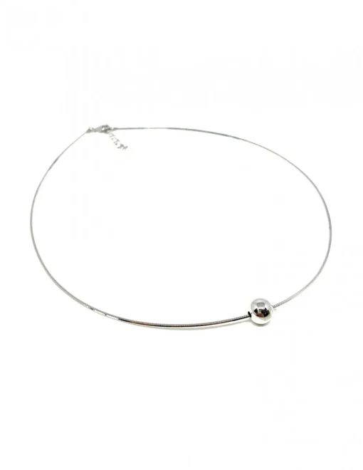 Collana Fantasmino con Sfera COLORE ARGENTO Bianco