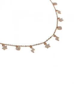 Collana Fulmine Cuore e Stella di Zirconi COLORE ZIRCONI zirconi bianchi