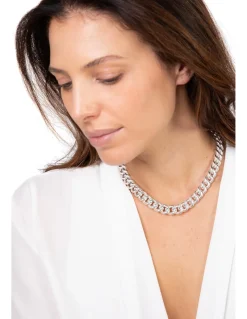 Collana Groumette Maglia M COLORE ARGENTO Bianco LUNGHEZZA COLLANA 40 cm