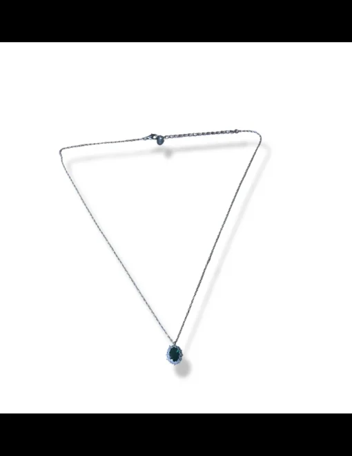 Collana Kate COLORE ARGENTO Bianco COLORE ZIRCONI zirconi verdi