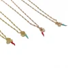 Collana Lucky COLORE ARGENTO Dorato COLORE SMALTO verde acqua