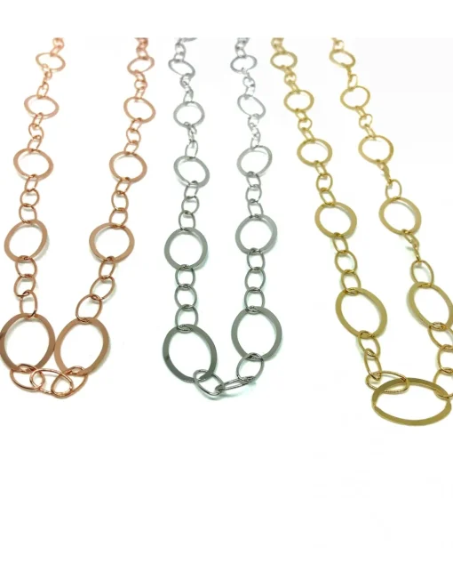 Collana Lunga Ovali COLORE ARGENTO Bianco
