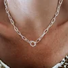 Collana Maglia Rettangolare Piccola COLORE ARGENTO Bianco LUNGHEZZA COLLANA 45 cm