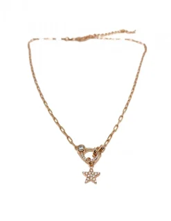 Collana Manetta e Stella Pendente COLORE ARGENTO Rosè