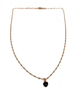 Collana Mini Heart COLORE ARGENTO Rosè COLORE SMALTO nero
