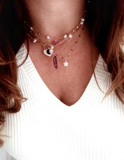 Collana Perle di Fiume e Soggetto in Zirconi COLORE ZIRCONI zirconi viola SOGGETTO cuore