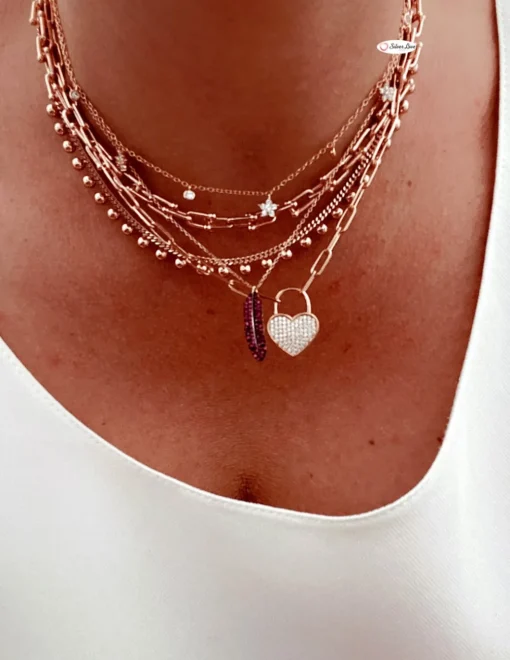 Collana Piuma COLORE ZIRCONI zirconi viola