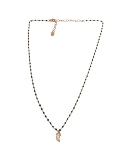 Collana Smaltata e Cornetto COLORE ARGENTO Rosè COLORE SMALTO nero