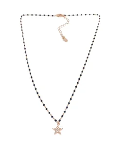 Collana Smaltata e Stella COLORE ARGENTO Rosè COLORE SMALTO nero
