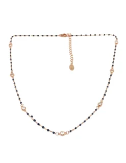 Collana Smaltata e Zirconi COLORE ARGENTO Rosè COLORE SMALTO nero
