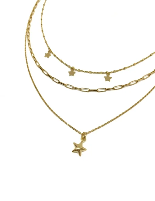 Collana Tre Fili Manhattan COLORE ARGENTO Dorato SOGGETTO stella