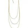 Collana Tre Fili Style COLORE ARGENTO Dorato
