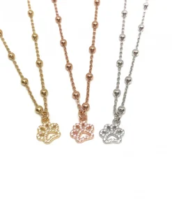 Collana Zampa COLORE ARGENTO Bianco COLORE ZIRCONI zirconi bianchi