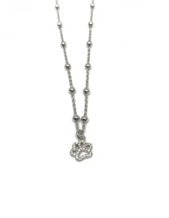 Collana Zampa COLORE ARGENTO Bianco COLORE ZIRCONI zirconi bianchi