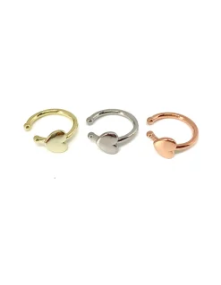 Ear Cuff a Filo e Cuore COLORE ARGENTO Bianco
