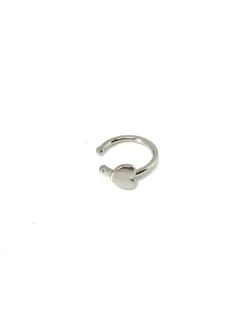 Ear Cuff a Filo e Cuore COLORE ARGENTO Bianco