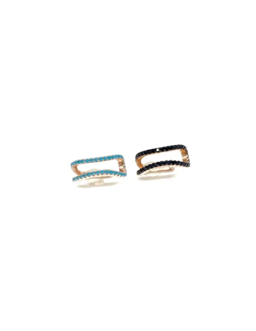 Ear Cuff Double Line COLORE PIETRE azzurro