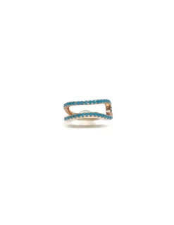 Ear Cuff Double Line COLORE PIETRE azzurro