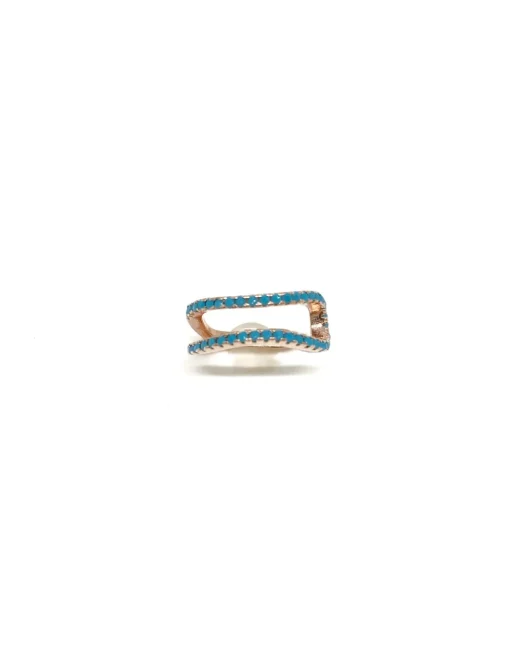 Ear Cuff Double Line COLORE PIETRE azzurro
