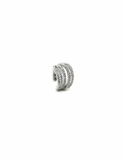 Ear Cuff Luxury COLORE ARGENTO Bianco
