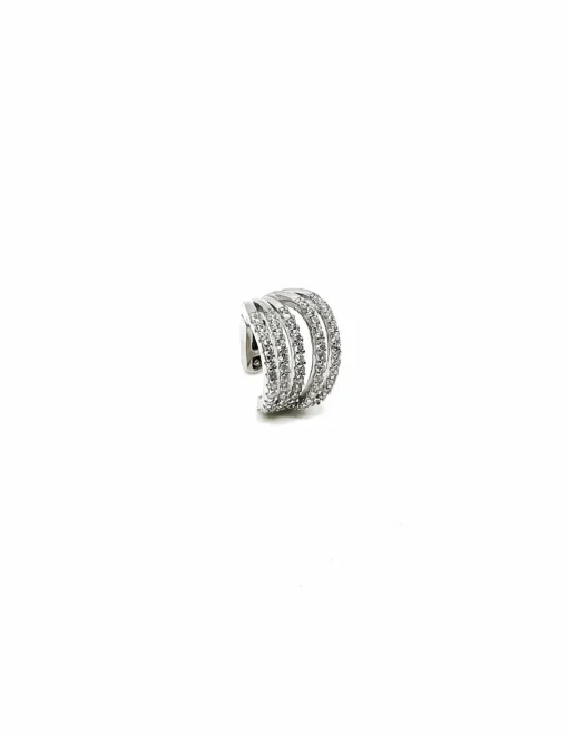 Ear Cuff Luxury COLORE ARGENTO Bianco