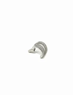 Ear Cuff Luxury COLORE ARGENTO Bianco