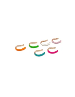 Ear Cuff Smalto Fluo COLORE ARGENTO Rosè COLORE SMALTO arancione