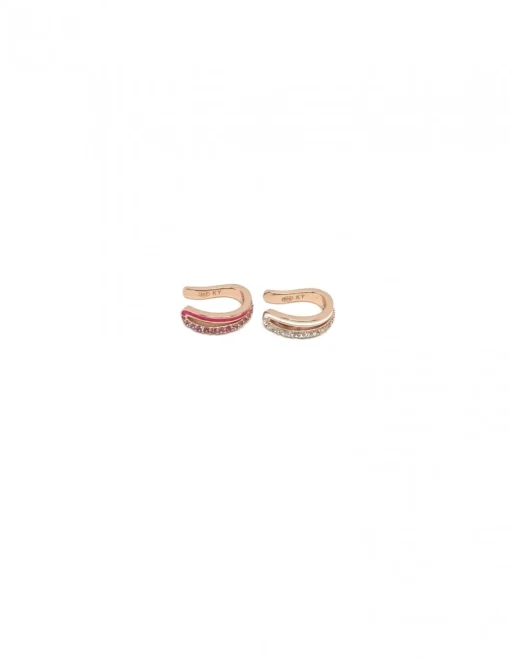 Ear Cuff Zirconi e Smalto COLORE ARGENTO Rosè COLORE ZIRCONI zirconi bianchi COLORE SMALTO bianco