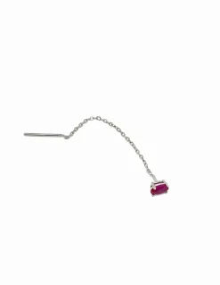 Ear Thread Punto Luce Mini COLORE ZIRCONI zirconi rossi