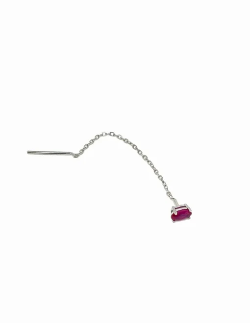 Ear Thread Punto Luce Mini COLORE ZIRCONI zirconi rossi