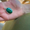 Medaglione Ovale Malachite 2.2 cm x 2.8 cm