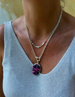 Medaglione Ovale Turchese Rame Rosa