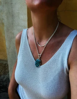 Medaglione Ovale Turchese Rame Azzurro