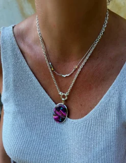 Medaglione Ovale Turchese Rame Rosa