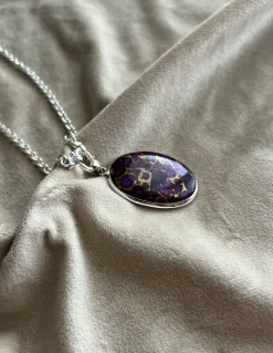 Medaglione Ovale Turchese Rame Viola