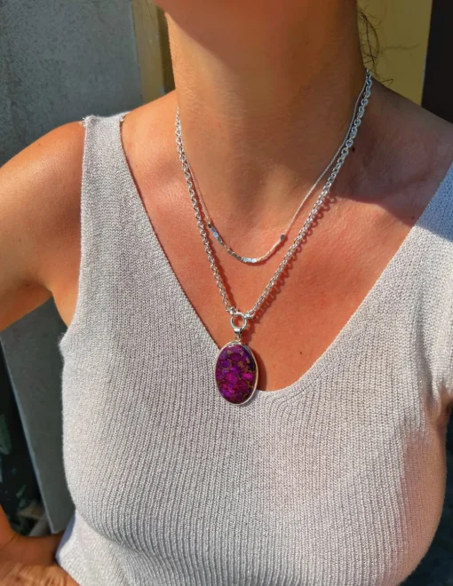 Medaglione Ovale Turchese Rame Viola