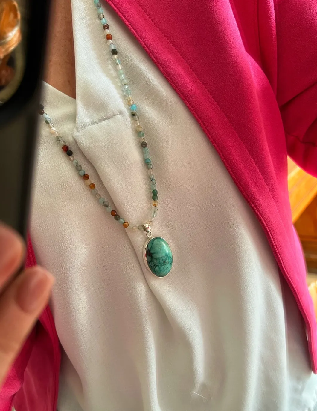 Medaglione Turchese 3.5 cm x 2.3 cm