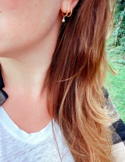 Monoreccchino Torchon Grande e Stella Pendente COLORE ARGENTO Dorato